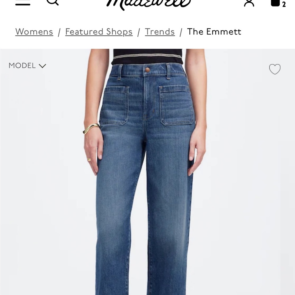 Madewell Emmett Wide-Leg Jeans NWT W25